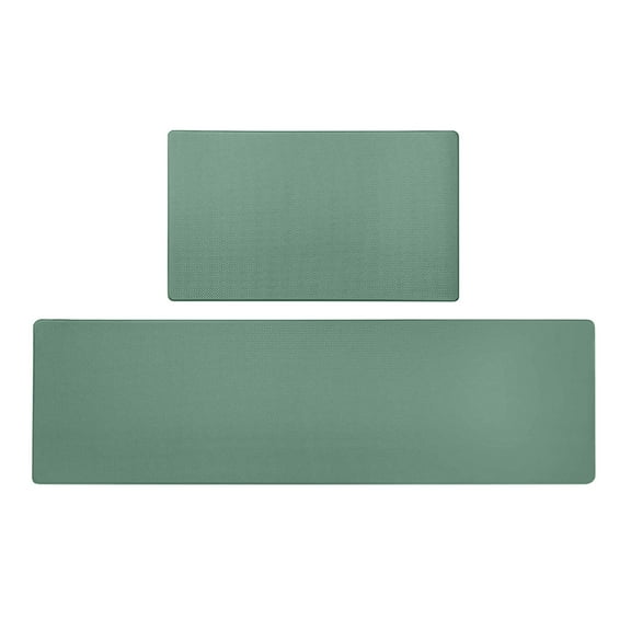Anti Fatigue Kitchen Mat Set Two Piece Non Slip Cushioned Floor Mats for Home Office Standing Desk Ergonomic Support
