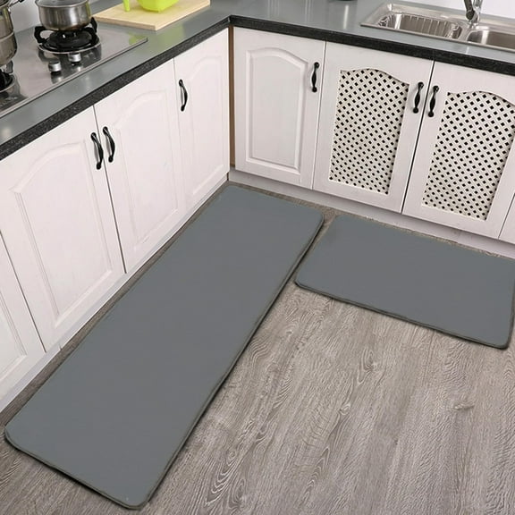 Anti Fatigue Kitchen Mat Set of 2 Vintage Grey Standing Desk Mat Floor Mats Rug for House,Sink,Office,Kitchen 17.3"x47"+17.3"x29"