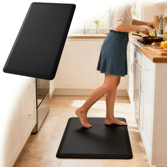 Anti Fatigue Kitchen Mat, Thick Non- Floor Mat for Standing Desk, Waterproof & Stain Resistant Easy Clean Rug for Indoor and Outdoor Use, Cushioned Comfort Mat for Home Office Sink Garage