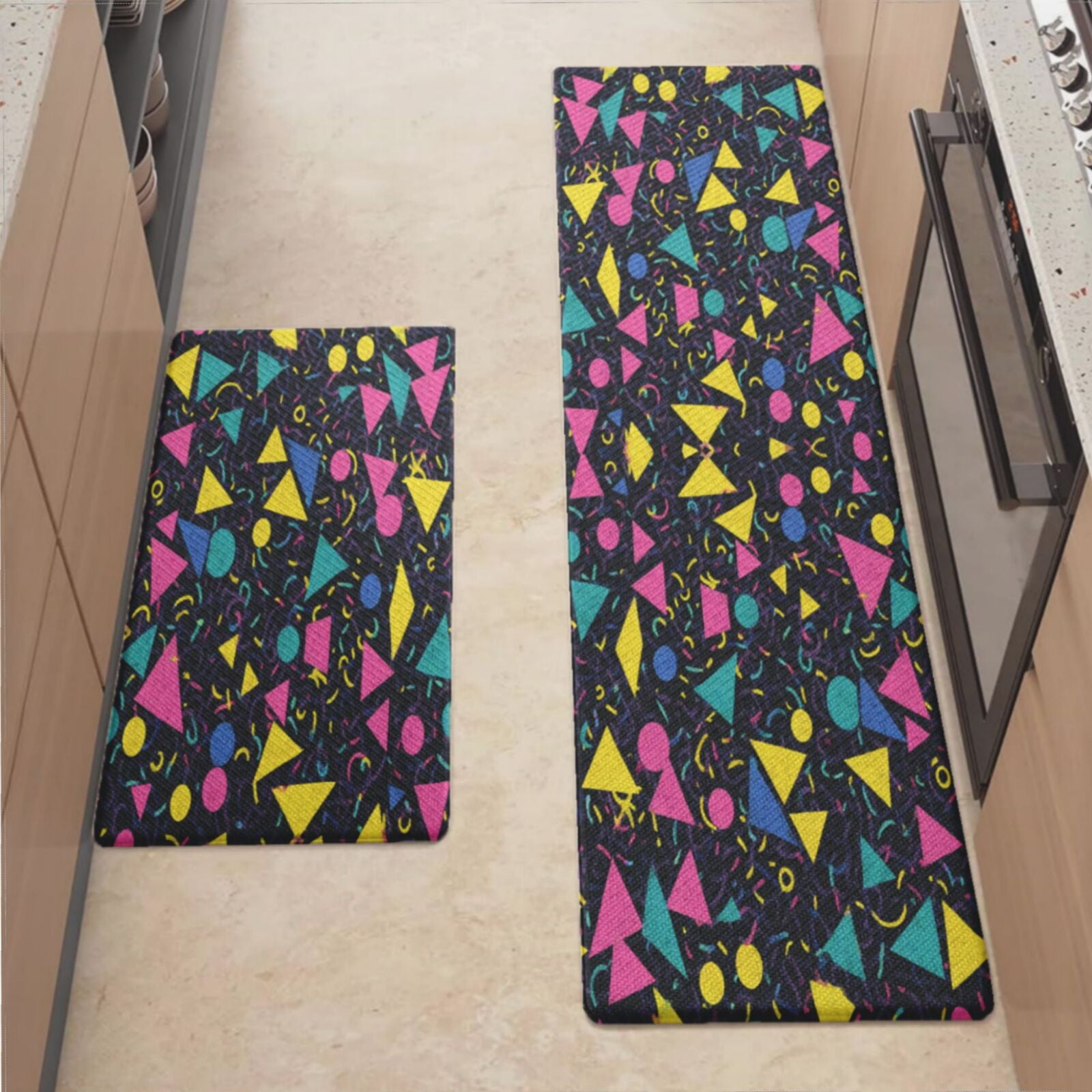 Anti Fatigue Kitchen Mat, Triangle Colorful Kitchen Rugs Non Slip ...