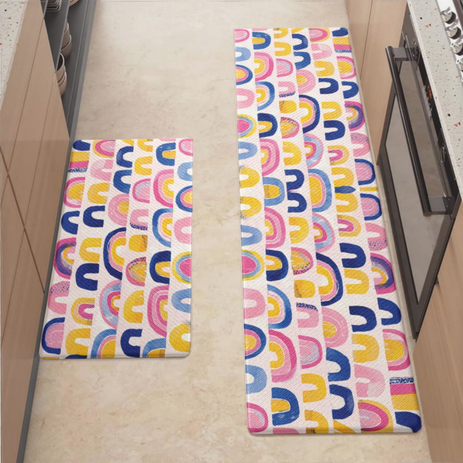 Anti Fatigue Kitchen Mat, Vibrant Colorful Painting Kitchen Rugs Non ...