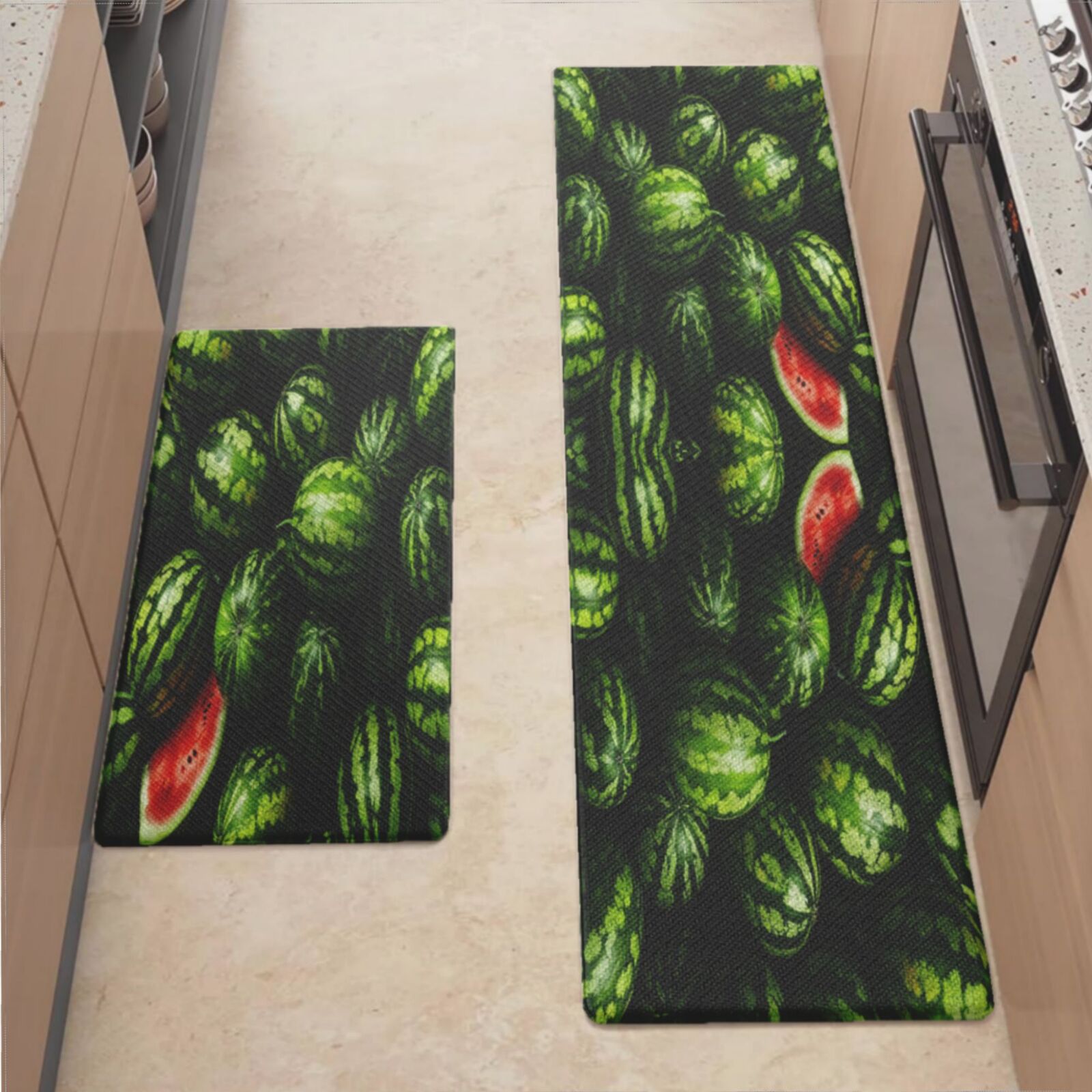 Anti Fatigue Kitchen Mat, Watermelon Sets of 2 Kitchen Rugs Non Slip ...