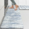 thumbnail image 1 of Anti Fatigue Kitchen Mats 17"x47"+17"x29", Abstract Kitchen Rugs Sets of 2, Non Slip Kitchen Mats for Floor, Cushioned Comfort Standing Mats for Sink, Laundry, Office, Desk Multi-Blue, 1 of 3