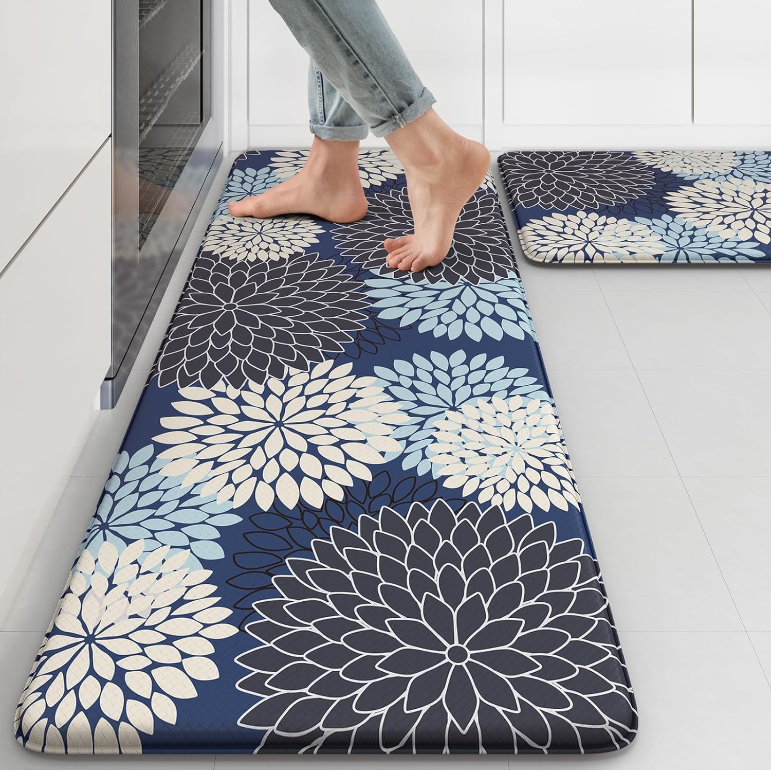 Anti Fatigue Kitchen Mats 2PCS,Boho Non Slip Rubber Backing,Farmhouse ...