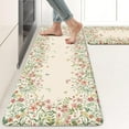 thumbnail image 1 of Anti Fatigue Kitchen Mats for Floor 2 Piece, Cushioned Floral Kitchen Rugs, Memory Foam Kitchen Floor Mats, Summer Standing Desk Mats for Laundry Office Sink Beige 17"x47"+17"x29", 1 of 3