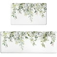 thumbnail image 1 of Anti Fatigue Kitchen Mats for Floor Set of 2 Green White Eucalyptus Plant Non Slip Cushioned Kitchen Rugs Waterproof Memory Foam Kitchen Floor Mat Comfort Standing Mat for Office Desk Laundry Bar, 1 of 7