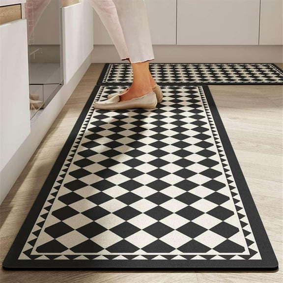 Anti Fatigue Kitchen Mats for Floor, Soft Diatom Mud Non Slip Waterproof Moroccan Pattern Kitchen Rug, Comfort Standing Mat Kitchen Carpet for Office,Sink,Laundry