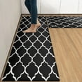 thumbnail image 1 of Anti-Fatigue Kitchen Rug Set of 2 Black White Cushioned Kitchen Floor Mat, Standing Mat Waterproof Non-Slip Kitchen Mats and Rugs PVC Ergonomic Comfort Foam Rug for Kitchen, 1 of 6