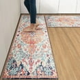 thumbnail image 1 of Anti-Fatigue Kitchen Rug Set of 2 Boho Vintage Floral Turkish Cushioned Kitchen Floor Mat, Standing Mat Waterproof Non-Slip Kitchen Mats and Rugs PVC Ergonomic Comfort Foam Rug for Kitchen, 1 of 6
