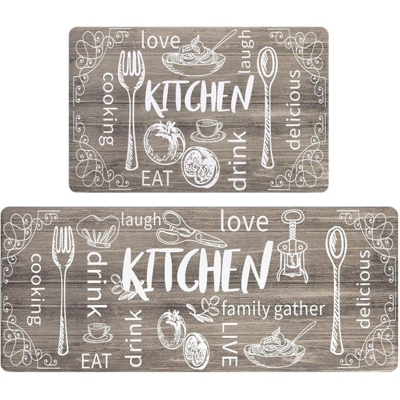 Anti Fatigue Kitchen Rug Set of 2 Non Slip Cushioned Kitchen Mats for Floor Waterproof Comfort Kitchen Rugs and Mats Farmhouse Chef Mats Floor Carpet for Sink,Laundry Room,Colorful