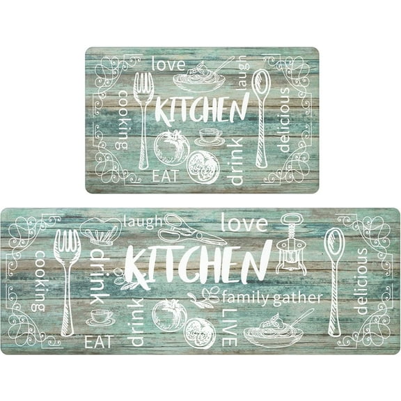 Anti Fatigue Kitchen Rug Set of 2 Non Slip Cushioned Kitchen Mats for Floor Waterproof Comfort Kitchen Rugs and Mats Farmhouse Chef Mats Floor Carpet for Sink,Laundry Room,Colorful