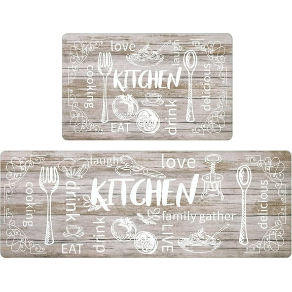 Anti Fatigue Kitchen Rug Set of 2 Non Slip Cushioned Kitchen Mats for Floor Waterproof Comfort Kitchen Rugs and Mats Farmhouse Chef Mats Floor Carpet for Sink,Laundry Room,Colorful