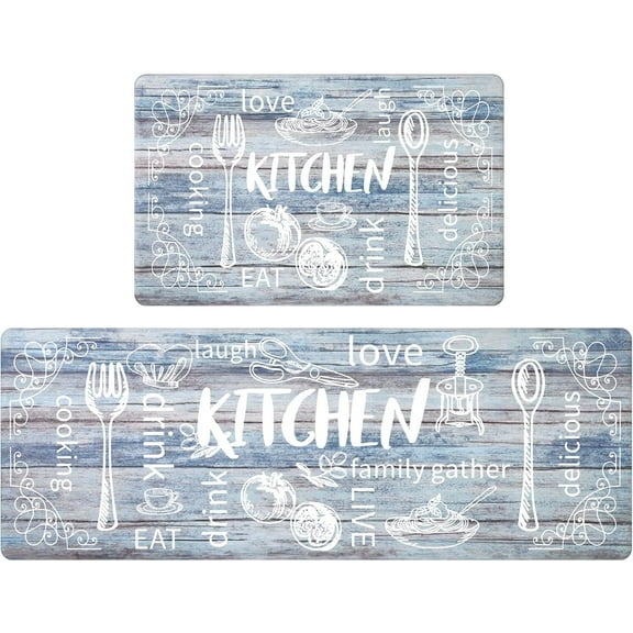 Anti Fatigue Kitchen Rug Set of 2 Non Slip Cushioned Kitchen Mats for Floor Waterproof Comfort Kitchen Rugs and Mats Farmhouse Chef Mats Floor Carpet for Sink,Laundry Room,Colorful