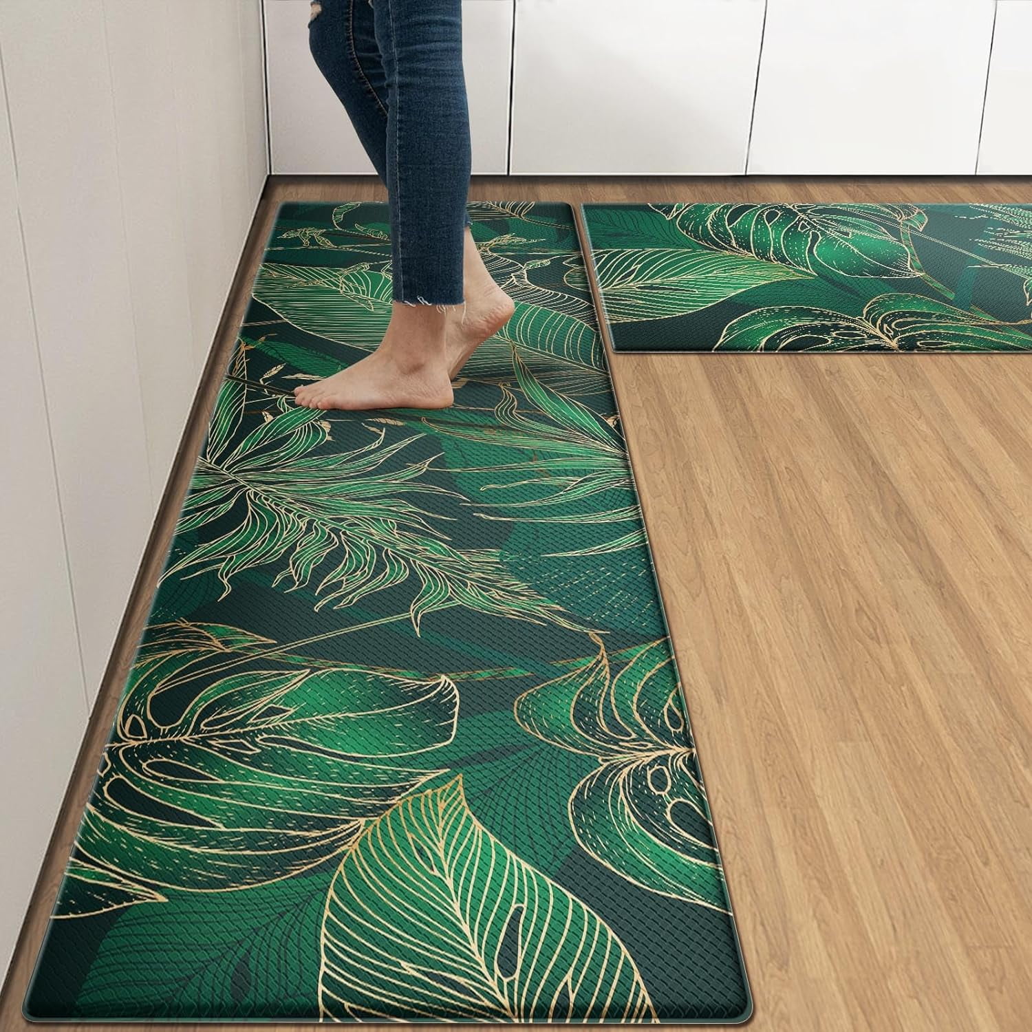 Anti-Fatigue Beach Kitchen Rug Set Of 2 Cushioned Seashell Rug Mat For Floor Summer Standing Waterproof Non Slip Mat Pvc Ergonomic Comfort Foam Decor For Kitchen W114812513 - View #8