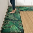 thumbnail image 1 of Anti-Fatigue Kitchen Rug Set of 2 Palm Leaves Green Tropical Cushioned Kitchen Floor Mat, Standing Mat Waterproof Non-Slip Kitchen Mats and Rugs PVC Ergonomic Comfort Foam Rug for Kitchen, 1 of 6
