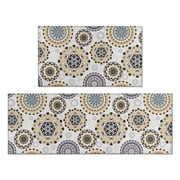 Anti Fatigue Kitchen Rug Sets 2 Piece Non Slip Kitchen Mats for Floor Cushioned Kitchen Rugs and Mats Waterproof Comfort Standing Mat Runner for Kitchen,Home Office,Sink,Laundry