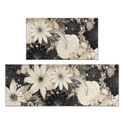 Anti Fatigue Kitchen Rug Sets 2 Piece Non Slip Kitchen Mats for Floor Cushioned Kitchen Rugs and Mats Waterproof Comfort Standing Mat Runner for Kitchen,Home Office,Sink,Laundry
