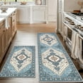 thumbnail image 1 of Kitchen Rug, Yamaziot Kitchen Rugs and Mats Set, Non Slip Washable Comfort Floor Standing Mat, Runner Rug for Hallway, Blue Carpet, 20"x31"+20"x59", 1 of 9