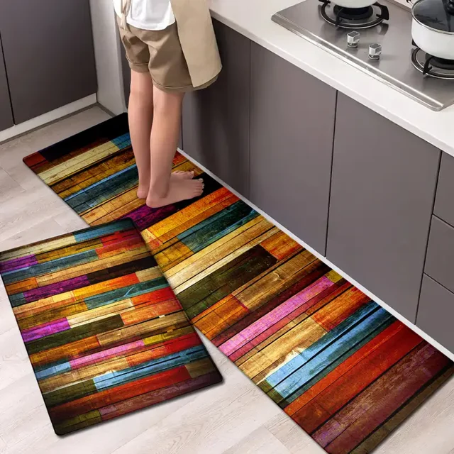 Anti Fatigue Kitchen Rugs, OneHouse Colorful Geometric Pattern