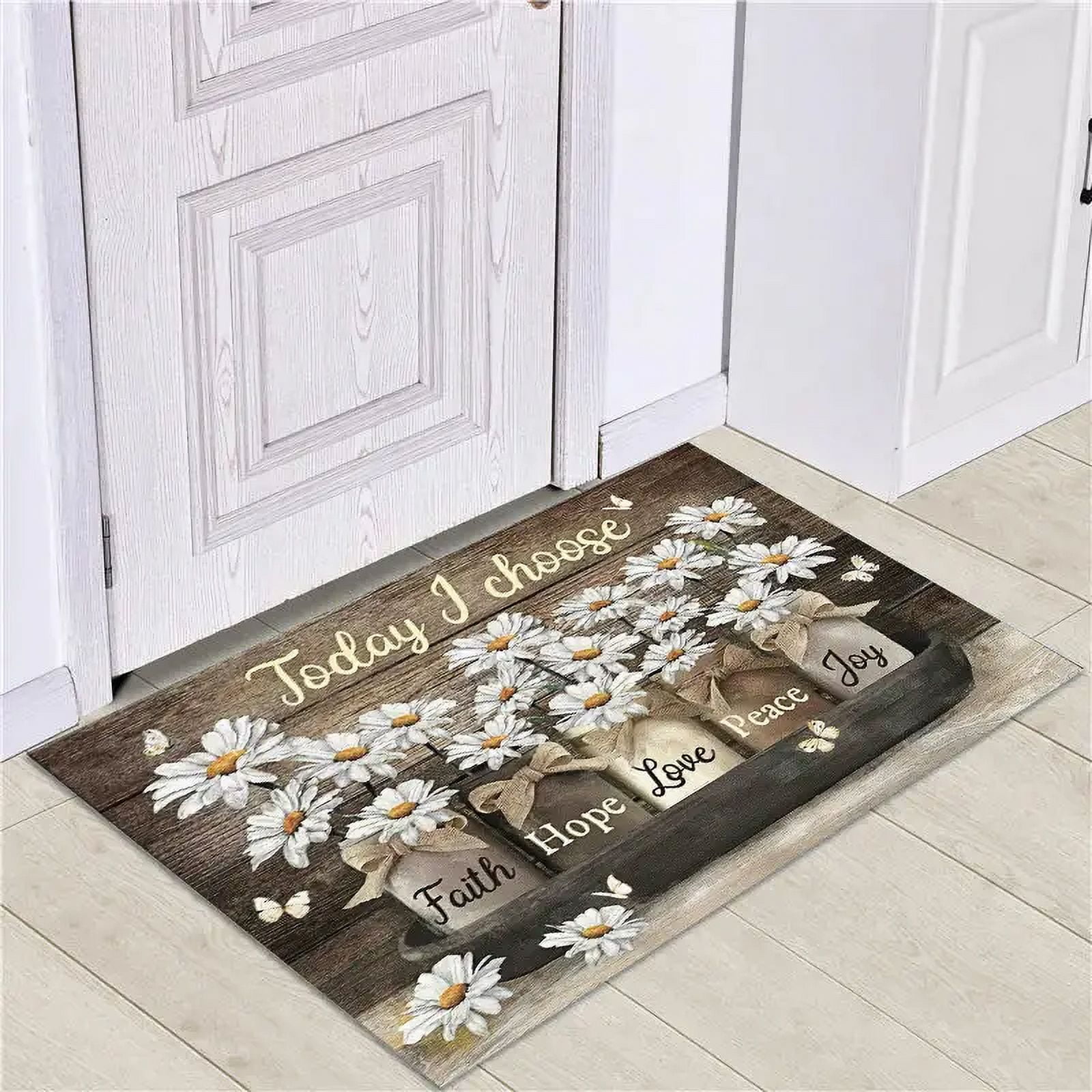 Anti Fatigue Kitchen Rugs, OneHouse Daisy Waterproof NonSlip Thick Cushioned Kitchen Mat Heavy
