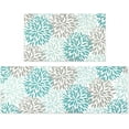 thumbnail image 1 of Anti-Fatigue Kitchen Rugs Set of 2, Kitchen Mats for Floor, Boho Non-Slip Rubber Cushioned Standing Mat, Teal Kitchen Rugs for Kitchen, Floor Home, Office, Sink, 17'''' x 47'''' + 17'''' x 30'''', 1 of 6