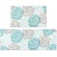 thumbnail image 1 of Anti-Fatigue Kitchen Rugs Set of 2, Kitchen Mats for Floor, Boho Non-Slip Rubber Cushioned Standing Mat, Teal Kitchen Rugs for Kitchen, Floor Home, Office, Sink, 17'''' x 47'''' + 17'''' x 30'''', 1 of 6