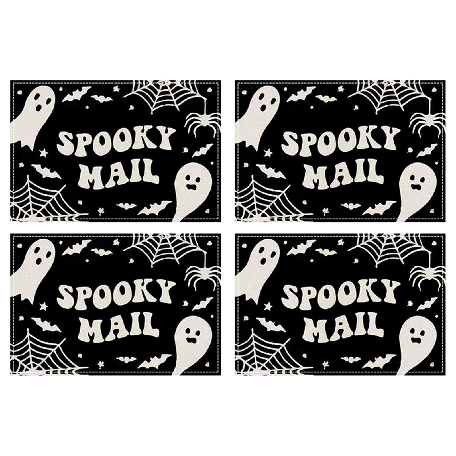 AntiFatigue Mat Halloween Placemats Set Of 4 12X18 Inch Funny Table Mat Non Slip And Washable