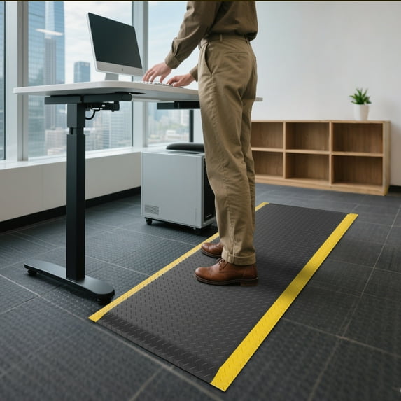 Anti Fatigue Mat Industrial, 84" x 35" Ergonomic Anti-Fatigue Standing Floor Mat, Comfortable, Durable and Anti-Slip Memory Foam Floor Mat for Workshops and Warehouses