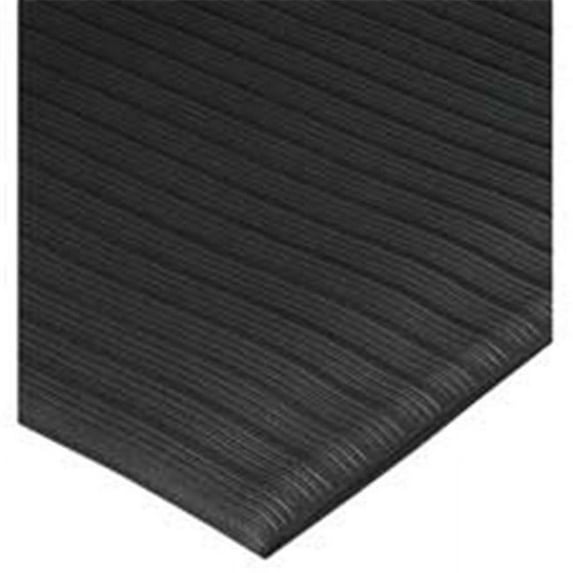 Anti-Fatigue Mat- Vinyl Foam- Beveled Edge- 3ft.x12ft.- Black
