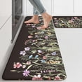 thumbnail image 1 of Anti Fatigue Mats for Kitchen Floor 17"x47"+17"x29", Farmhouse Floral Kitchen Rugs Sets of 2, Cushioned Kitchen Floor Mats, Non Slip Standing Mat for Sink, Laundry, Office, Desk Black, 1 of 8