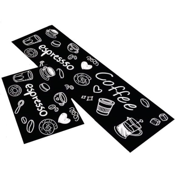 Anti-Fatigue Non-Skid Waterproof Rugs Ergonomic Comfort Standing Mat for Kitchen (2 PCS Floor, Office, Sink, Laundry,Kitchen Mat [2 PCS] Cushioned (Black Expresso)