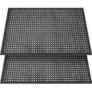 Anti Fatigue Rubber Floor Mat 2 Pack Restaurant Kitchen Mats for Floors Non-Slip Bar Floor Mats Door mat Drainage Mats Utility Garage Indoor Outdoor Use 36 x 60 Inches