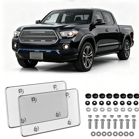 Anti Flock Camera Plate Covers, 2 Pack License Plate Protectors, clear license plate covers with mounting hardware for front and rear plates on cars, trucks and SUVs(C)