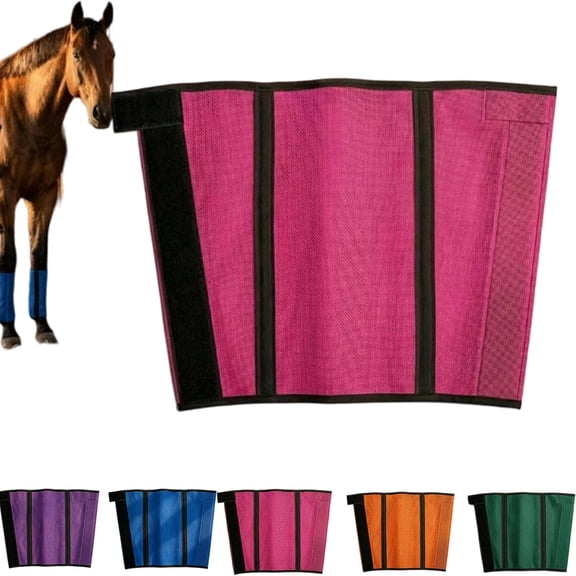 Anti-Fly Horse Leg Mesh Protectors - Set of 4 Breathable Summer Boots, Ventilated Mesh Horse Fly Boots, Adjustable Curved Design Comfort Leg Guards for Horses Pasture Outdoor Use