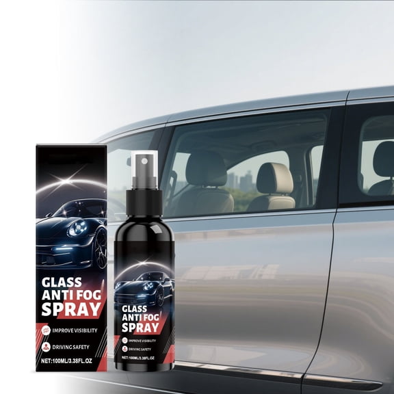 Anti-Fog Car Glass Spray 100ml, Windshield, Window and Mirror Cleaner, Streak-Free Visibility, Interior Condensation Prevention, Safe for All Glass Surfaces