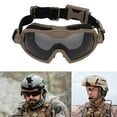thumbnail image 1 of Yucurem Anti-Fog Goggles with Micro Fan, Scratch-resistant Motorcycle Goggles Safety Eyewear Eye Protection for Hunting(Khaki), 1 of 10