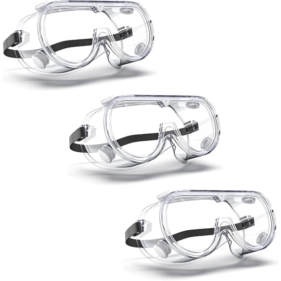Anti-Fog Indirectly Vented Lab Safety Goggles Over Glasses-(3pack)