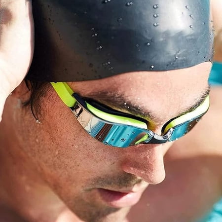 Anti-Fog Racing Swimming Goggles - by with Bungee Strap, Hard Case and Bonus Swim Goggles Microfiber Cleaning Cloth