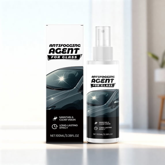 Anti Fog Spray for Car Windows and Windshield, Long Lasting Rain Repellent Treatment, 100ml Interior Glass Cleaner & Protector for Driving Safety in Rain, Snow, Fog and Humid Weather Conditions