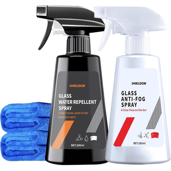 Anti Fog Spray & Rain Repellent Spray for Car Windshield Glass Water Repellent Defogger Spray Waterproof Prevent Fogging for Automotive Windows Mirrors Glasses Goggles Helmets - Pack of 2