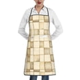 thumbnail image 1 of Anti-Fouling Belt Pocket Elasticated Apron - Non-Slippery Non-Fading Non-Shrinking Non-Crinkly Water-Repellent Beige Checked Hand-Drawn Sketch_1, 1 of 8