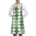 thumbnail image 1 of Anti-Fouling Belt Pocket Elasticated Apron - Non-Slippery Non-Fading Non-Shrinking Non-Crinkly Water-Repellent Lightseagreen Colorful Houndstooth_2, 1 of 8
