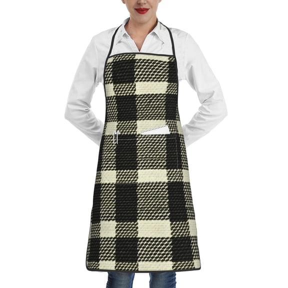 Anti-Fouling Belt Pocket Elasticated Apron - Non-Slippery Non-Fading Non-Shrinking Non-Crinkly Water-Repellent Olive Houndstooth Buffalo Plaid Tartan Check Scotland_3