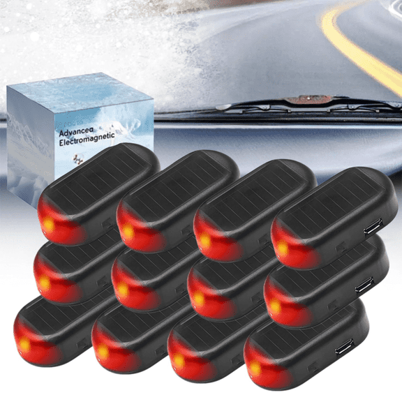 Anti-Freeze Electromagnetic Car Snow Removal Device|2-in-1 Car Defroster and Dummy Anti-Theft Alarm with Flashing LED|USB Rechargeable|Complete Winter Safety&Security Set for All Vehicles(12PCS)