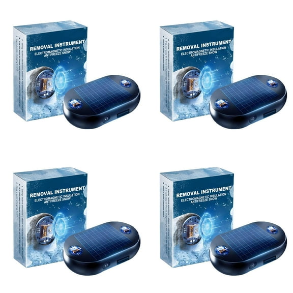 Anti-Freeze Electromagnetic Car Snow Removal Device 4Pack,Solar Rechargeable Molecular Deicer,2026 Upgrade Fast Defrosting Anti-Ice Windshield Remover,cute car accessories,electromagnetic snow melter
