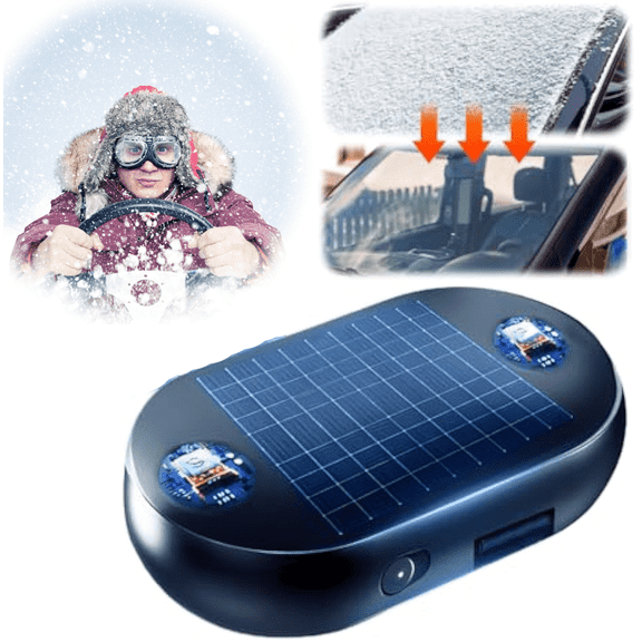 Anti-Freeze Electromagnetic Car Snow Removal Device, Electromagnetic Molecular Interference Antifreeze Snow Removal Instrument ,Electromagnetic Snow and Ice Prevention Device,Solar Powered(1PC)