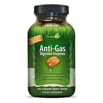 Irwin Naturals Anti-Gas Digestive Enzymes - 45 Liquid Soft-Gels - Helps Break Down Food, Absorb Nutrients, Reduce Bloating & Indigestion