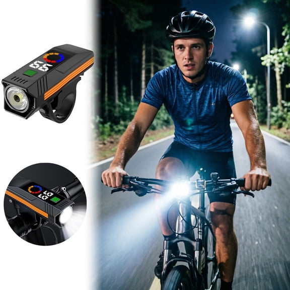 Anti-Glare Front Bike Light with Powerful LED Multiple Modes Steady/Flash Waterproof Quick Install for Night Riding - Black