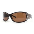 thumbnail image 1 of Anti Glare Polarized Womens Rhinestone Oval Rectangular Sunglasses All Brown, 1 of 4