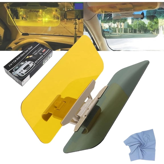 Anti-Glare Sun Visor Extender for Car, Universal Polarized Clip-On Windshield Visor, Day & Night UV400 Sun Blocker for Car & Truck Driver Side (1pcs)